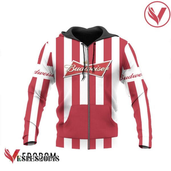 Budweiser Beer Red Vintage Striped Hoodie & Zip Hoodie - Vesles2014S 3