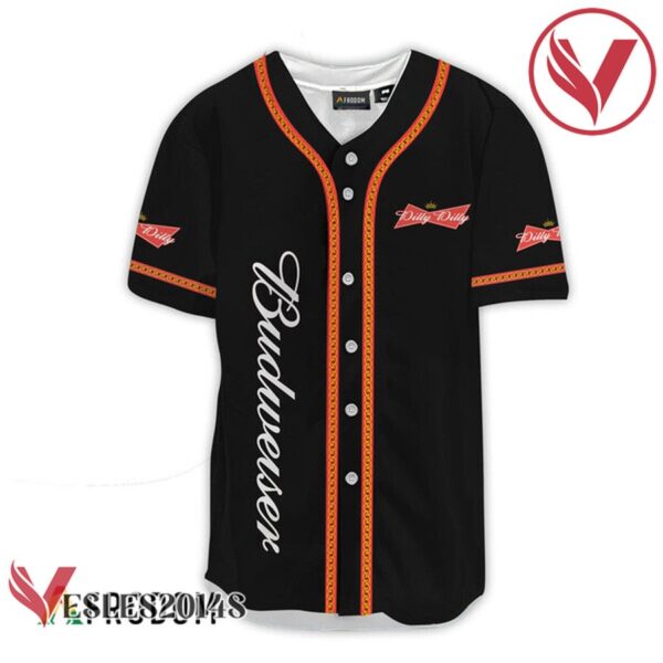 Budweiser Black Dilly Dilly Baseball Jersey, Perfect Gifts For Fans - Vesles2014S 2