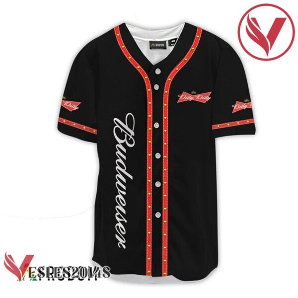 Budweiser Black Dilly Dilly Baseball Jersey, Perfect Gifts For Fans - Vesles2014S 3