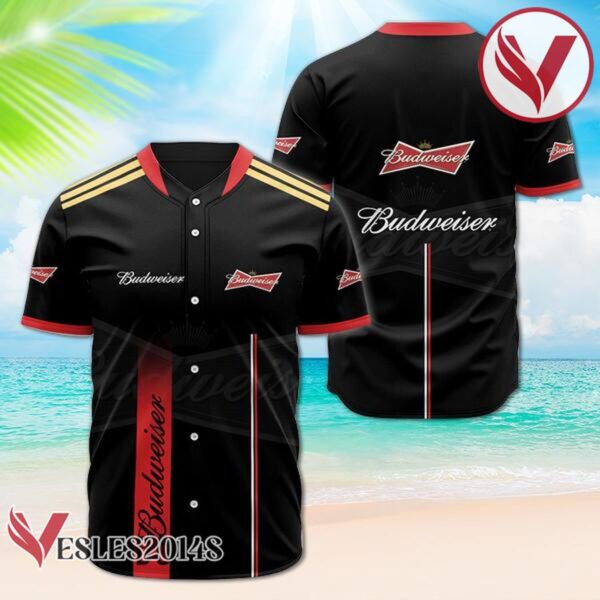 Budweiser Black Label Logo Baseball Jersey, Perfect Gifts For Fans - Vesles2014S