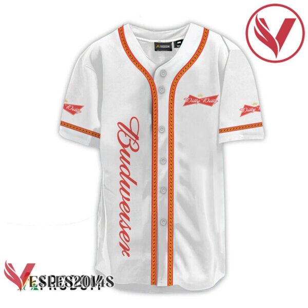 Budweiser White Dilly Dilly Baseball Jersey, Perfect Gifts For Fans - Vesles2014S 2