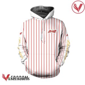 Budweiser White Vertical Striped Hoodie & Zip Hoodie - Vesles2014S 1