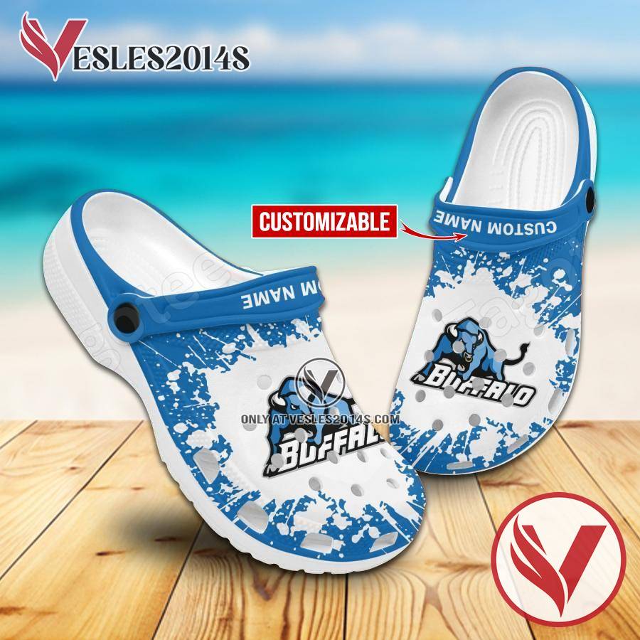 Buffalo Logo Custom Crocs Clogs, Unique Footwear For Fans