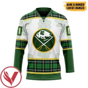 Buffalo Sabres St Patrick Day Custom Name Custom Number Hockey Jersey, Trending Gifts For Fans - Vesles2014s