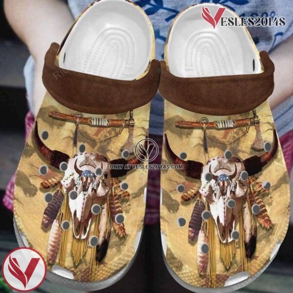 Buffalo Skull Clog Shoes Native American Shoes Native American Cool Gift Brother, Unique Gift From  Vesles2014S