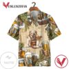 Bull Dog Drink Beer Print Short Sleeve Hawaiian Casual Shirt Vesles2014S