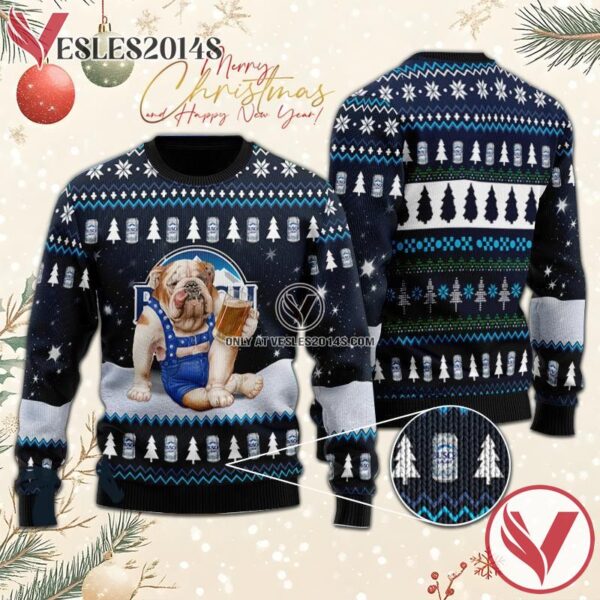 Bulldog Drink Busch Light Beer Christmas Ugly Sweater, Unique Winter Outfits For Fans - Vesles2014S  1