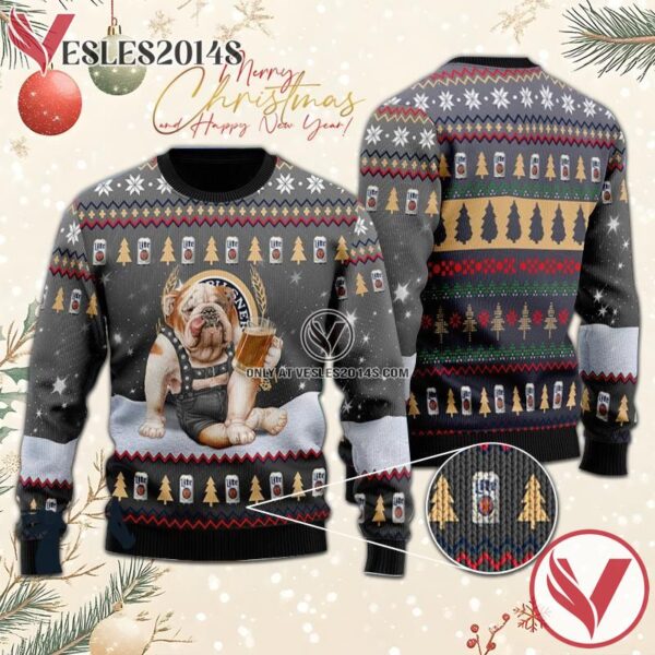 Bulldog Drink Lite Beer Christmas Sweater, Unique Winter Outfits For Fans - Vesles2014S  1