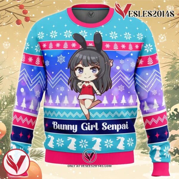 Bunny Girl Senpai Rascal Does Not Dream of Bunny Girl Senpai Ugly Christmas Sweater, Unique Christmas Gift For Fans - Vesles2014S
