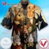 Bunny Hawaiian Graphic Print Short Sleeve Hawaiian Casual Shirt Vesles2014S