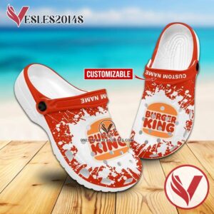 Burger King Logo Crocs Clogs, Unique Footwear For Fans