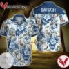 Busch Beer Hawaiian Graphic Print Short Sleeve Hawaiian Casual Shirt Vesles2014S
