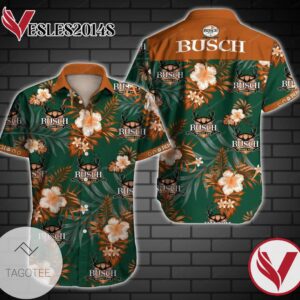 Busch Hunting Mallard Hawaiian VI Graphic Print Short Sleeve Hawaiian Casual Shirt Vesles2014S 1