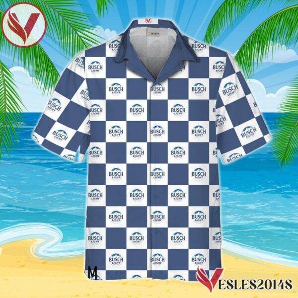 Busch Light Checkerboard Hawaiian Shirt, Best Summer Gifts For Fans - Vesles2014S 1