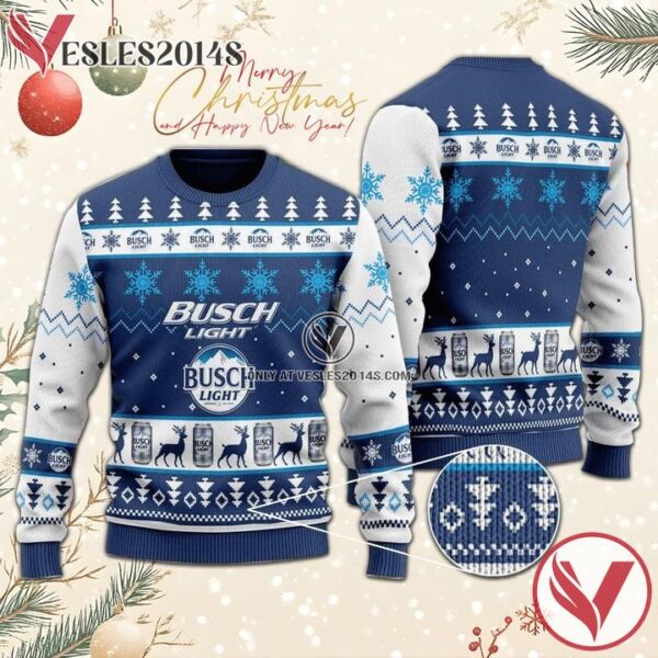 Busch Light Christmas Sweater, Unique Winter Outfits For Fans - Vesles2014S  1