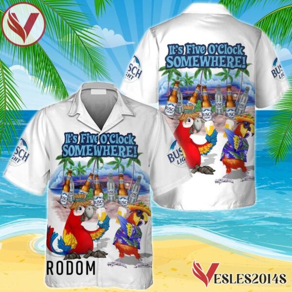 Busch Light Funny Parrot Hawaiian Shirt, Best Summer Gifts For Fans - Vesles2014S 1