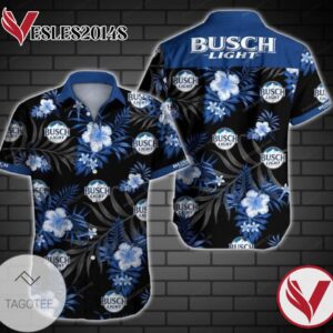 Busch Light Hawaiian Graphic Print Short Sleeve Hawaiian Casual Shirt Vesles2014S 1