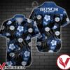 Busch Light Logo And Blue Hibiscus On Black Hawaiian Shirt, Unique Gifts For Friends - Vesles2014S 1