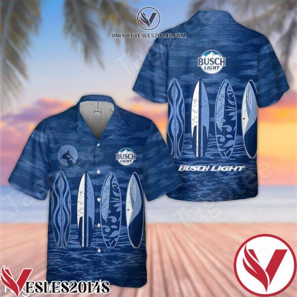 Busch Light Navy Holiday Surfing Blue Hawaiian Shirt And Short, Unique Gifts For Friends - Vesles2014S 1