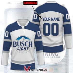 Busch Light Personalized White Hockey Jersey Shirt, Trending Gifts For Fans - Vesles2014s