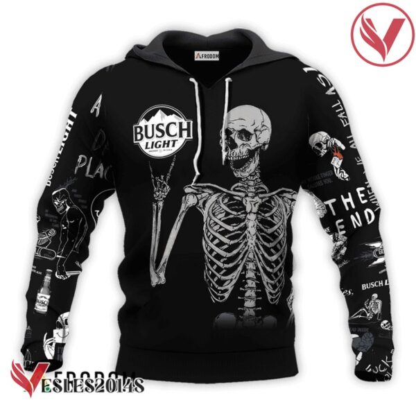 Busch Light Rock And Roll Skeleton Skull Hoodie & Zip Hoodie - Vesles2014S 1