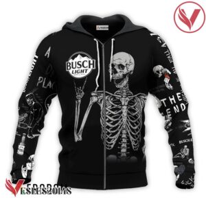 Busch Light Rock And Roll Skeleton Skull Hoodie & Zip Hoodie - Vesles2014S 2