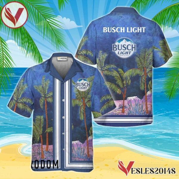 Busch Light Star Print Bermuda Hawaiian Shirt, Best Summer Gifts For Fans - Vesles2014S