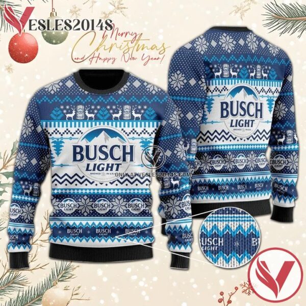 Busch Light Ugly Sweater, Unique Winter Outfits For Fans - Vesles2014S  1