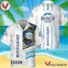 Busch Light White Tropical Flower Hawaiian Shirt, Best Summer Gifts For Fans - Vesles2014S