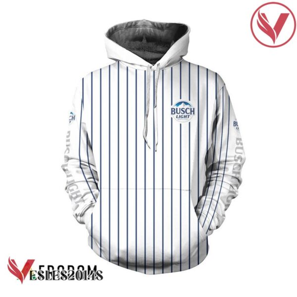 Busch Light White Vertical Striped Hoodie & Zip Hoodie - Vesles2014S 1