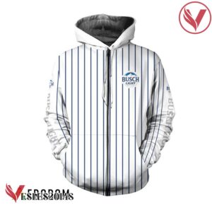 Busch Light White Vertical Striped Hoodie & Zip Hoodie - Vesles2014S 2