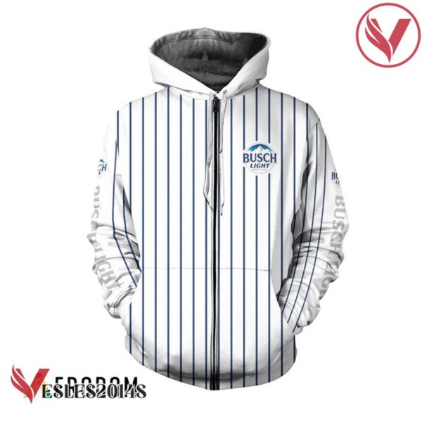 Busch Light White Vertical Striped Hoodie & Zip Hoodie - Vesles2014S 2