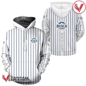 Busch Light White Vertical Striped Hoodie & Zip Hoodie - Vesles2014S