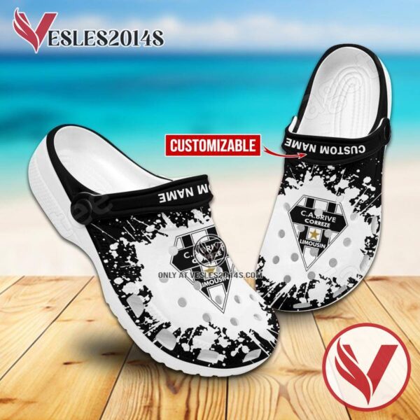 CA Brive Logo Crocs Clogs, Unique Footwear For Fans