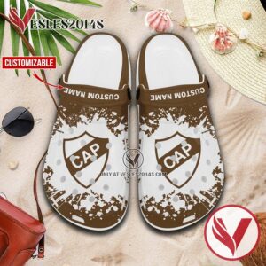 CA Platense Logo Custom Crocs Clogs, Unique Footwear For Fans 1