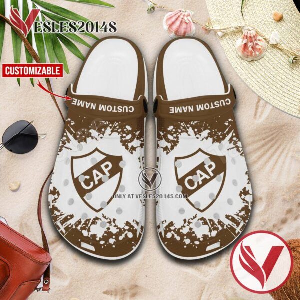 CA Platense Logo Custom Crocs Clogs, Unique Footwear For Fans 1