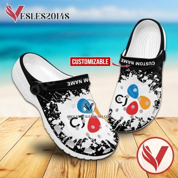 CJ CheilJedang Logo Crocs Clogs, Unique Footwear For Fans