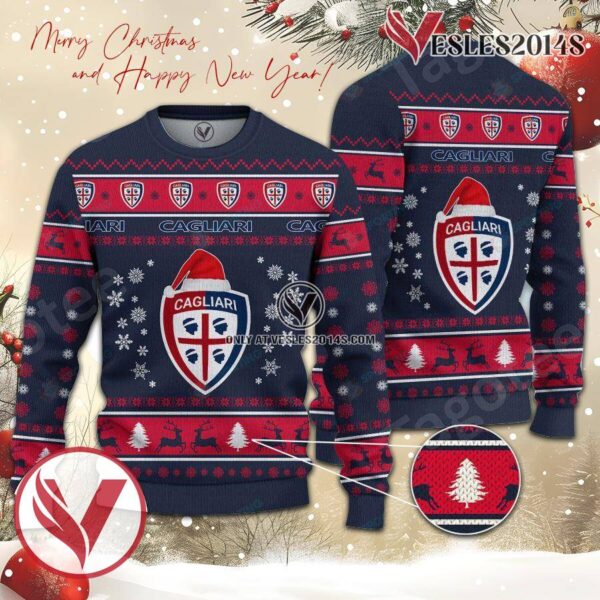 Cagliari Calcio Sport Ugly Christmas Sweater, Unique Gifts For Fans - Vesles2014aS 1