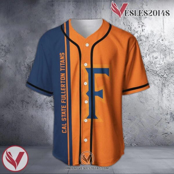 Cal State Fullerton Titans Baseball Jersey Half Style NCAA, Unique Gifts For Fans - Vesles2014s