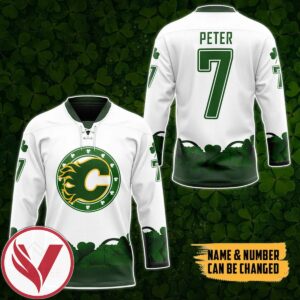 Calgary Flames 2022 St Patrick Day Custom Name Custom Number Hockey Jersey, Trending Gifts For Fans - Vesles2014s