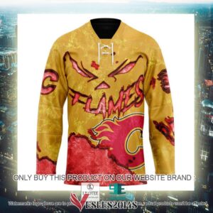 Calgary Flames Blood Personalized Hockey Jersey Shirt, Trending Gifts For Fans - Vesles2014s 2