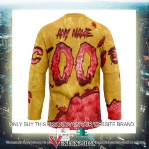 Calgary Flames Blood Personalized Hockey Jersey Shirt, Trending Gifts For Fans - Vesles2014s 3