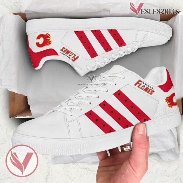 Calgary Flames Hockey Stan Smith Shoes, Unique Sneaker For Fans - Vesles2014s