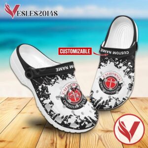 California Christian College Logo Crocs Clogs, Unique Footwear For Fans