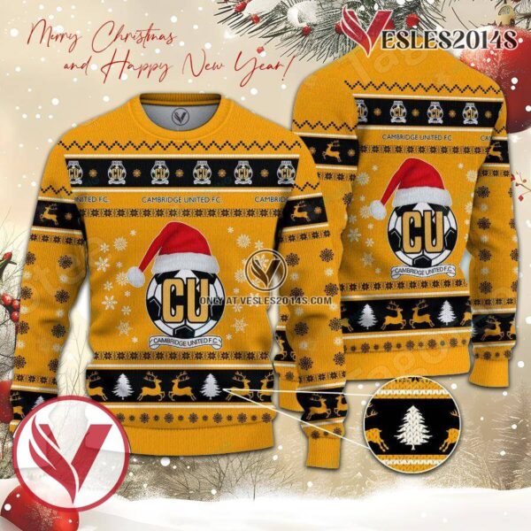 Cambridge United F.C Sport Ugly Christmas Sweater, Unique Gifts For Fans - Vesles2014aS 1