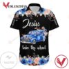 Camionetas Antiguas Jesus Flowers Take The Wheel Graphic Print Short Sleeve Hawaiian Casual Shirt Vesles2014S