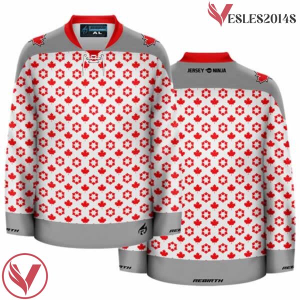 Canada Day Abstract Leafs Ugly Sweater Holiday Hockey Jersey - Vesles2014S