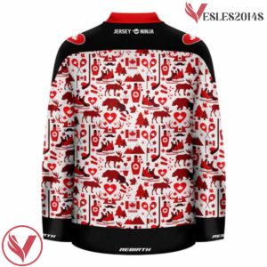 Canada Day Beaver Collage Ugly Sweater Holiday Hockey Jersey - Vesles2014S 3