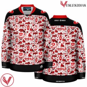 Canada Day Beaver Collage Ugly Sweater Holiday Hockey Jersey - Vesles2014S