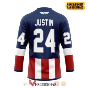 Captain America Custom Hockey Jersey, Trending Gifts For Fans - Vesles2014s 1